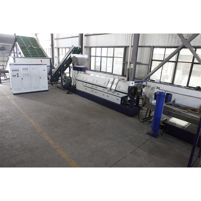 comprar Máquina de reciclagem de pelletização de plástico horizontal Máquina de extrusão de parafuso único de dois estágios online manufacture