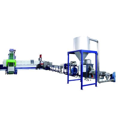 Máquina de reciclagem de pelletização de plástico horizontal Máquina de extrusão de parafuso único de dois estágios
