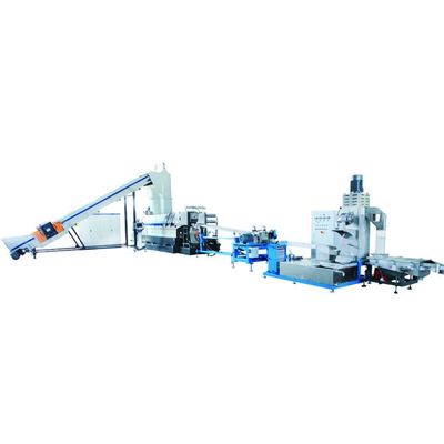 Máquina de reciclagem de fibras de PET e flocos de PET com compactador de cortador